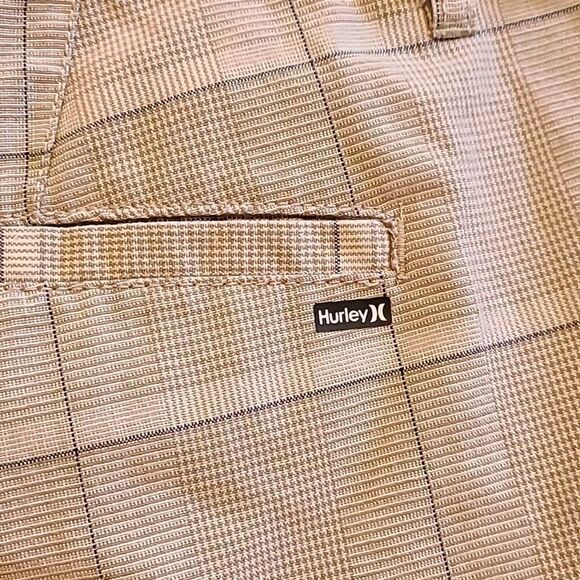Hurley mens khaki white and black plaid shorts size 36‎ - Picture 9 of 11